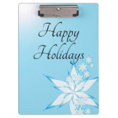 スノーフレークアートとハッピーホリデー クリップボード (正面)