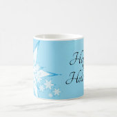 スノーフレークアートとハッピーホリデー コーヒーマグカップ (中央)