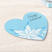 スノーフレークアートとハッピーホリデー ペーパーコースター (アングル)