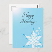スノーフレークアートとハッピーホリデー ポストカード (正面/裏面)