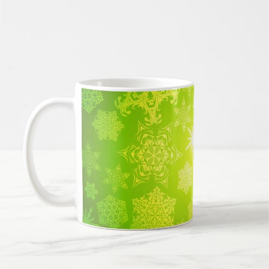 スノーフレークアート6マグカップ コーヒーマグカップ (左)