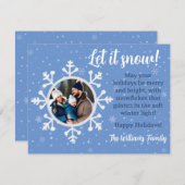 スノーフレークウィズホリデーフラットカード シーズンカード (正面/裏面)
