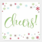 スノーフレークウィムシー応援、アップルグリーン型 スクエアシール (正面)