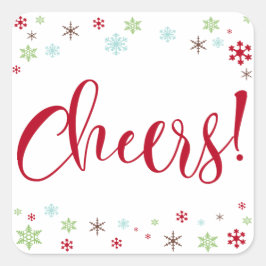 スノーフレークウィムシー応援!赤タイポグラフィ スクエアシール