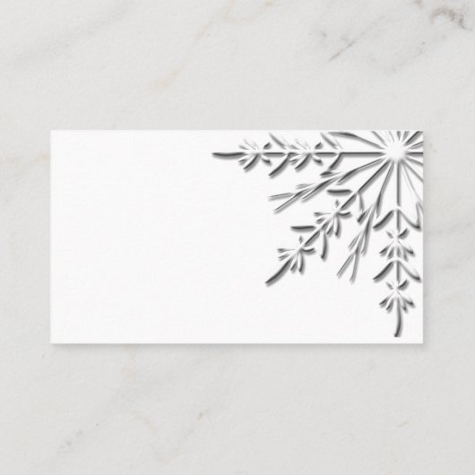 スノーフレークウィンターウェディング座席表 プレイスカード (裏面)