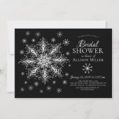 スノーフレークウィンターエレガントブライダルシャワー 招待状 (正面)