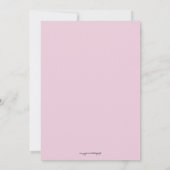 スノーフレークウィンターオネダーランドファースト誕生日ピンク 招待状 (裏面)