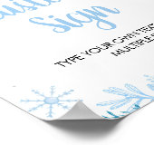 スノーフレークウィンターオネダーランド誕生日カスタムサイン ポスター (角)