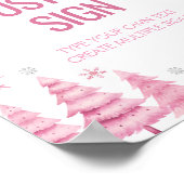 スノーフレークウィンターオネダーランド誕生日カスタムサイン ポスター (角)