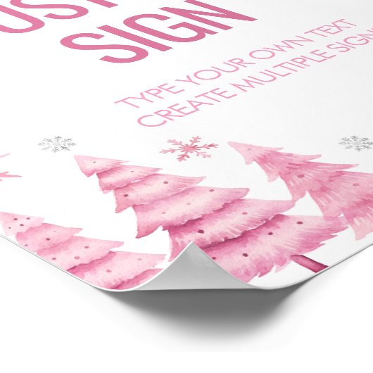 スノーフレークウィンターオネダーランド誕生日カスタムサイン ポスター (角)