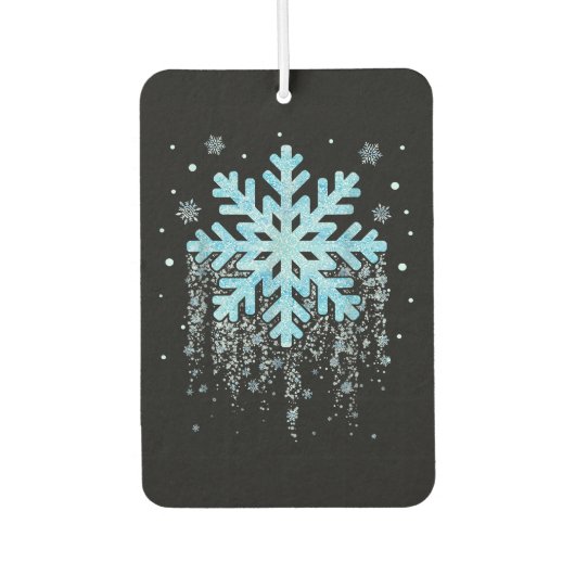 スノーフレークウィンタークリスマスマッチメンズウィメンズキ カーエアーフレッシュナー (正面)