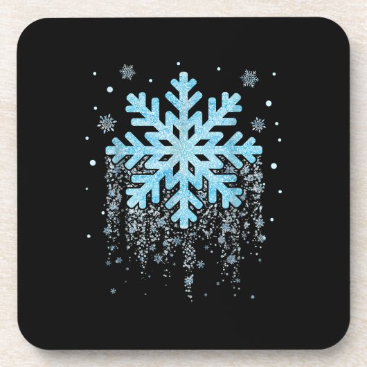 スノーフレークウィンタークリスマスマッチメンズウィメンズキ コースター (正面)