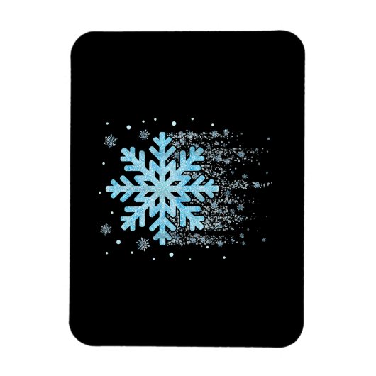 スノーフレークウィンタークリスマスマッチメンズウィメンズキ マグネット (縦)