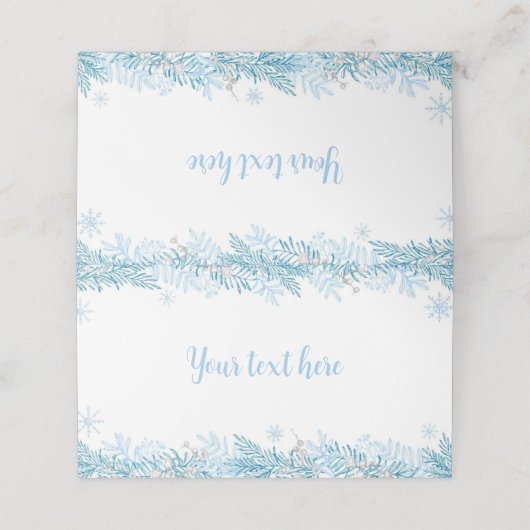 スノーフレークウィンタークリスマス誕生日座席表 プレイスカード (外部開封)