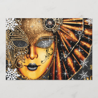 スノーフレークウィンターニューイヤーズ仮装パーティー 招待状