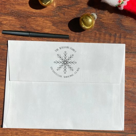 スノーフレークウィンターファミリーゴムスタンプ ラバースタンプ