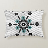 スノーフレークウィンターブルーグレータイルホリデー アクセントクッション (正面)