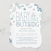 スノーフレークウィンターベビーシャワー招待状 招待状 (正面/裏面)