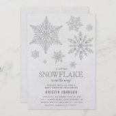 スノーフレークウィンターベビーシャワー招待状 招待状 (正面/裏面)