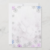 スノーフレークウィンターワンダーランドファースト誕生日招待状 招待状 (裏面)