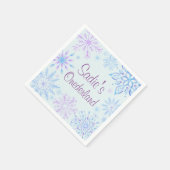 スノーフレークウィンターワンダーランドファースト誕生日 スタンダードカクテルナプキン (角)