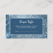 スノーフレークウィンターワンダーランドブルーおむつラッフル エンクロージャーカード (正面)