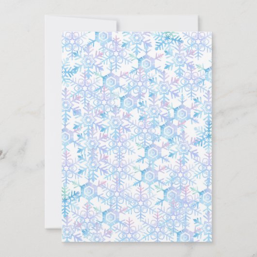 スノーフレークウィンターワンダーランド招待状と写真 招待状 (裏面)