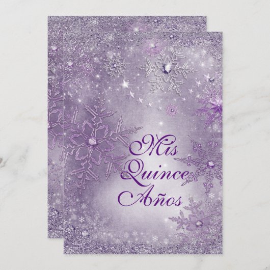 スノーフレークウィンターワンダーランド招待状 招待状 (正面/裏面)