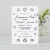 スノーフレークウィンター婚約パーティ 箔招待状 (立ち正面)