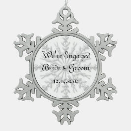 スノーフレークウィンター婚約 スノーフレークピューターオーナメント