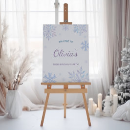 スノーフレークウィンター1stバースデーワンダーランドウェルカム ポスター