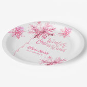 スノーフレークウォーターカラーウィンターワンダーランド誕生日 ペーパープレート (アングル)