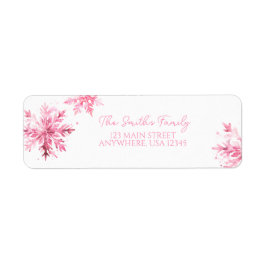 スノーフレークウォーターカラーウィンターワンダーランド誕生日 ラベル