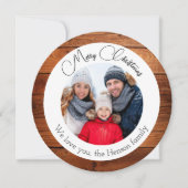 スノーフレークウッドクリスマスファミリーフォト シーズンカード (正面)