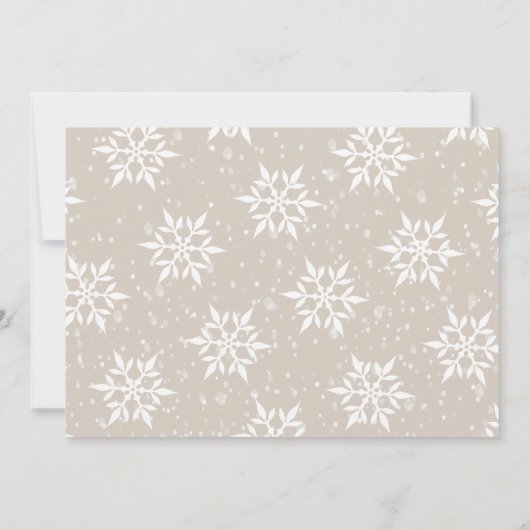 スノーフレークウッドランドアニマルズベビーシャワー招待状 招待状 (裏面)