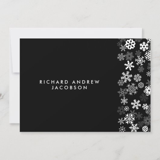 スノーフレークエッジバー(ユダヤ教の)バル・ミツバー 招待状 (裏面)