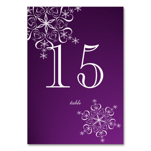 スノーフレークエレガンスパープルテーブル番号 テーブルナンバー (裏面)