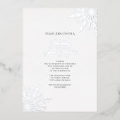 スノーフレークエレガントウィンターホリデーオープンハウス 箔招待状 (正面)