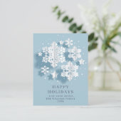 スノーフレークエレガントクリスマスグリーティングホリデー ポストカード (スタンド正面)