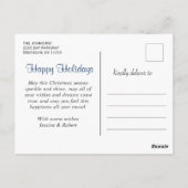 スノーフレークエレガントクリスマスグリーティングホリデー ポストカード (裏面)