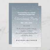 スノーフレークエレガントクリスマスパーティの招待状 招待状 (正面/裏面)