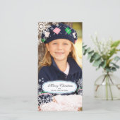 スノーフレークエレガントクリスマスフォトカード シーズンカード (スタンド正面)