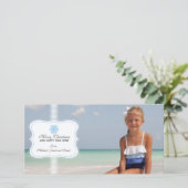 スノーフレークエレガントクリスマスフォトカード シーズンカード (スタンド正面)