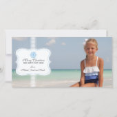 スノーフレークエレガントクリスマスフォトカード シーズンカード (正面)