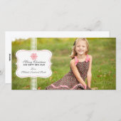 スノーフレークエレガントクリスマスフォトカード シーズンカード (正面/裏面)