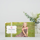 スノーフレークエレガントクリスマスフォトカード シーズンカード (スタンド正面)