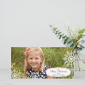 スノーフレークエレガントクリスマスフォトカード シーズンカード (スタンド正面)