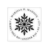 スノーフレークエレガントクリスマスホリデー差出人住所 ラバースタンプ (インプリント)