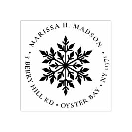 スノーフレークエレガントクリスマスホリデー差出人住所 ラバースタンプ