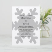 スノーフレークエレガントグレーシルバー冬の結婚式 招待状 (スタンド正面)
